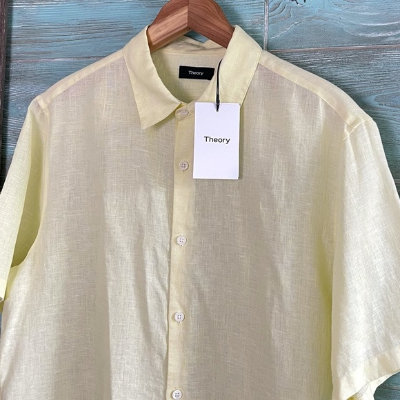 Theory Irving Short Sleeve Linen Shirt - Picture 4 of 9